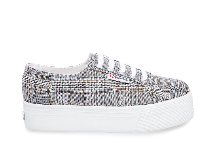 Superga 2790 Britishw Black Plaid - Womens Superga Platform Shoes